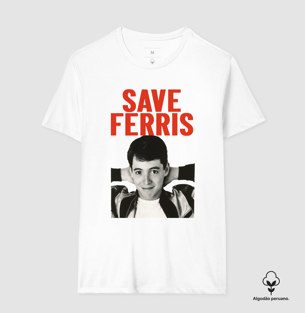 Camiseta Save Ferris Bueller's Day Off Algodão Peruano