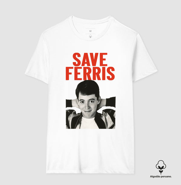 Camiseta Save Ferris Bueller's Day Off Algodão Peruano