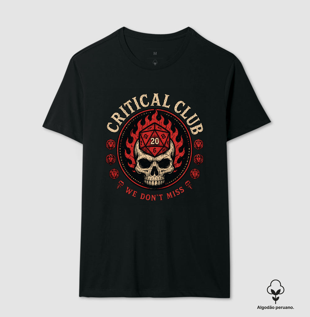 Camiseta RPG Critical Club Algodão Peruano