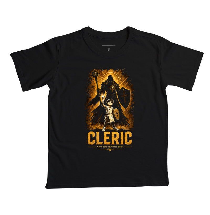 Camiseta Infantil RPG Pequeno Cleric Vista Seu Universo Geek