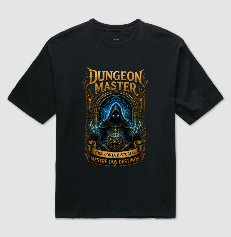 Camiseta RPG Dungeon Master Mestre dos Destinos Oversized