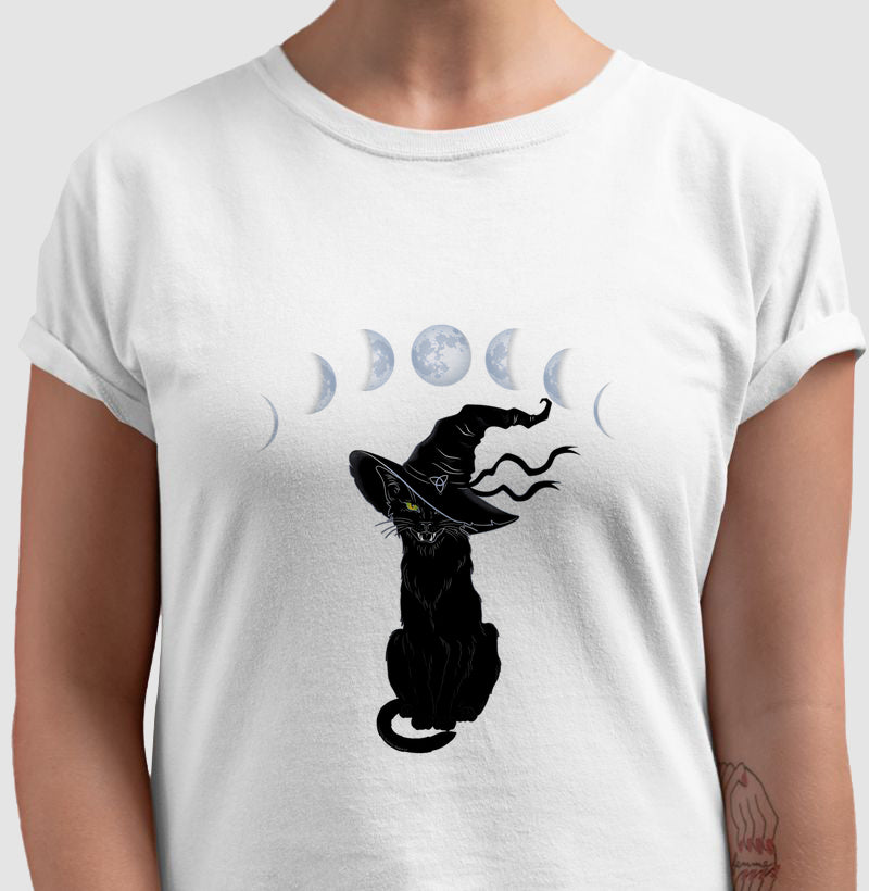Camiseta Moletom Gato Fases da Lua