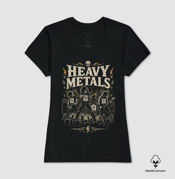 Camiseta Ciência Heavy Metals Algodão Peruano
