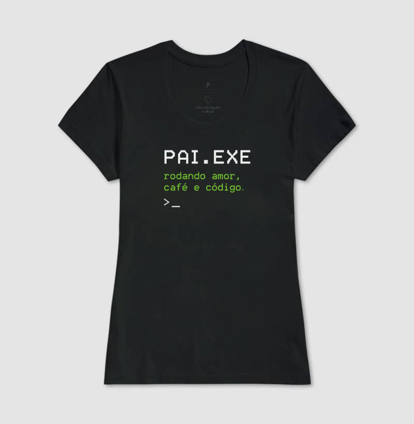 Camiseta Pai EXE Rodando Amor Café e Código