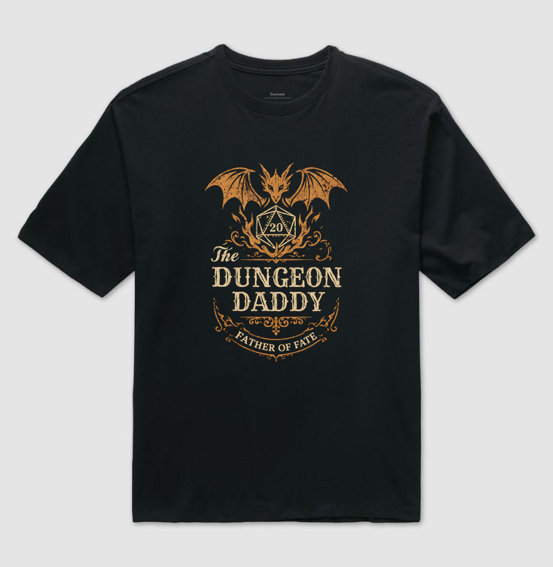 Camiseta RPG Oversized Para Pais Dungeon Daddy Father Of Fate