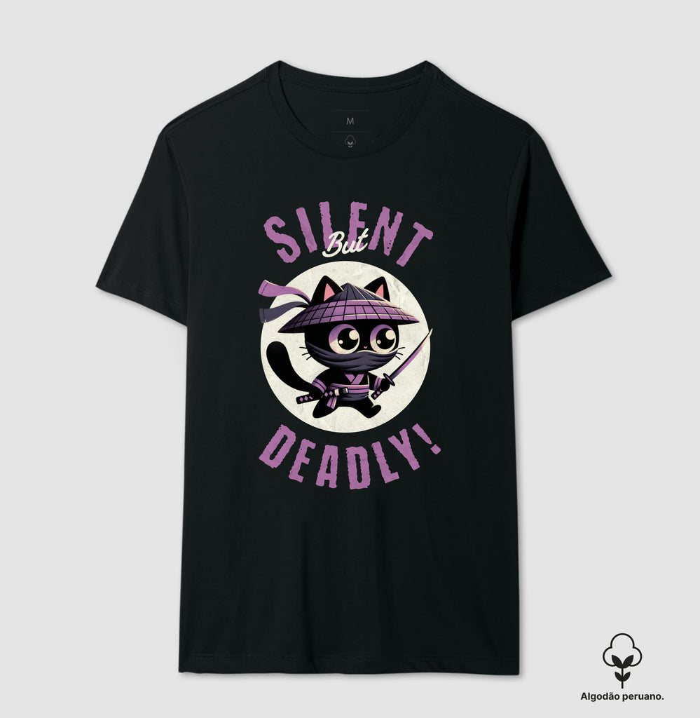 Camiseta Deadly Cat Algodão Peruano