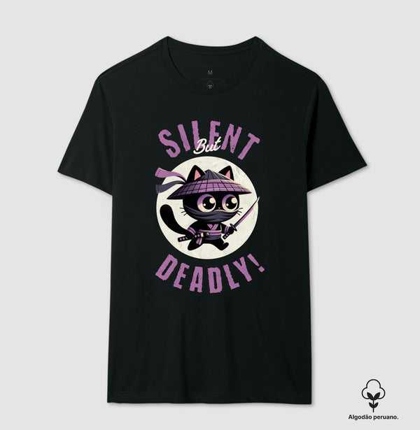 Camiseta Deadly Cat Algodão Peruano