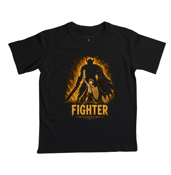 Camiseta Infantil RPG Pequeno Fighter Vista Seu Universo Geek