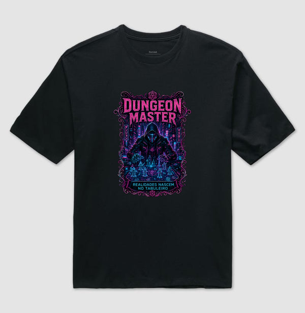 Camiseta RPG Dungeon Master Realidades Nascem No Tabuleiro Oversized