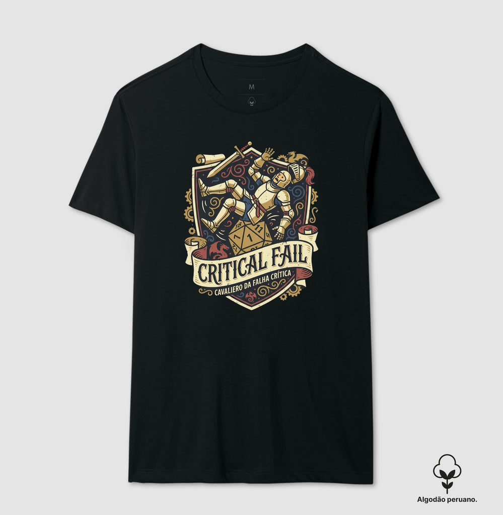 Camiseta RPG Critical Fail Cavaleiro Da Falha Crítica Premium