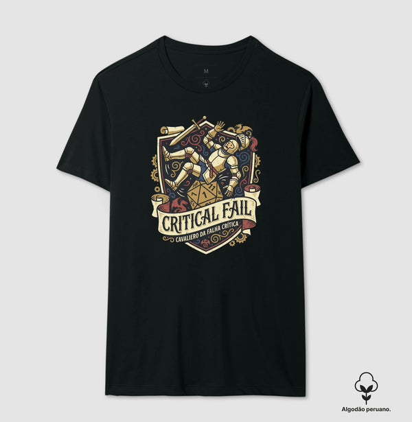Camiseta RPG Critical Fail Cavaleiro Da Falha Crítica Premium