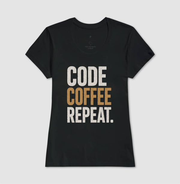 Camiseta Programador Code Coffee Repeat