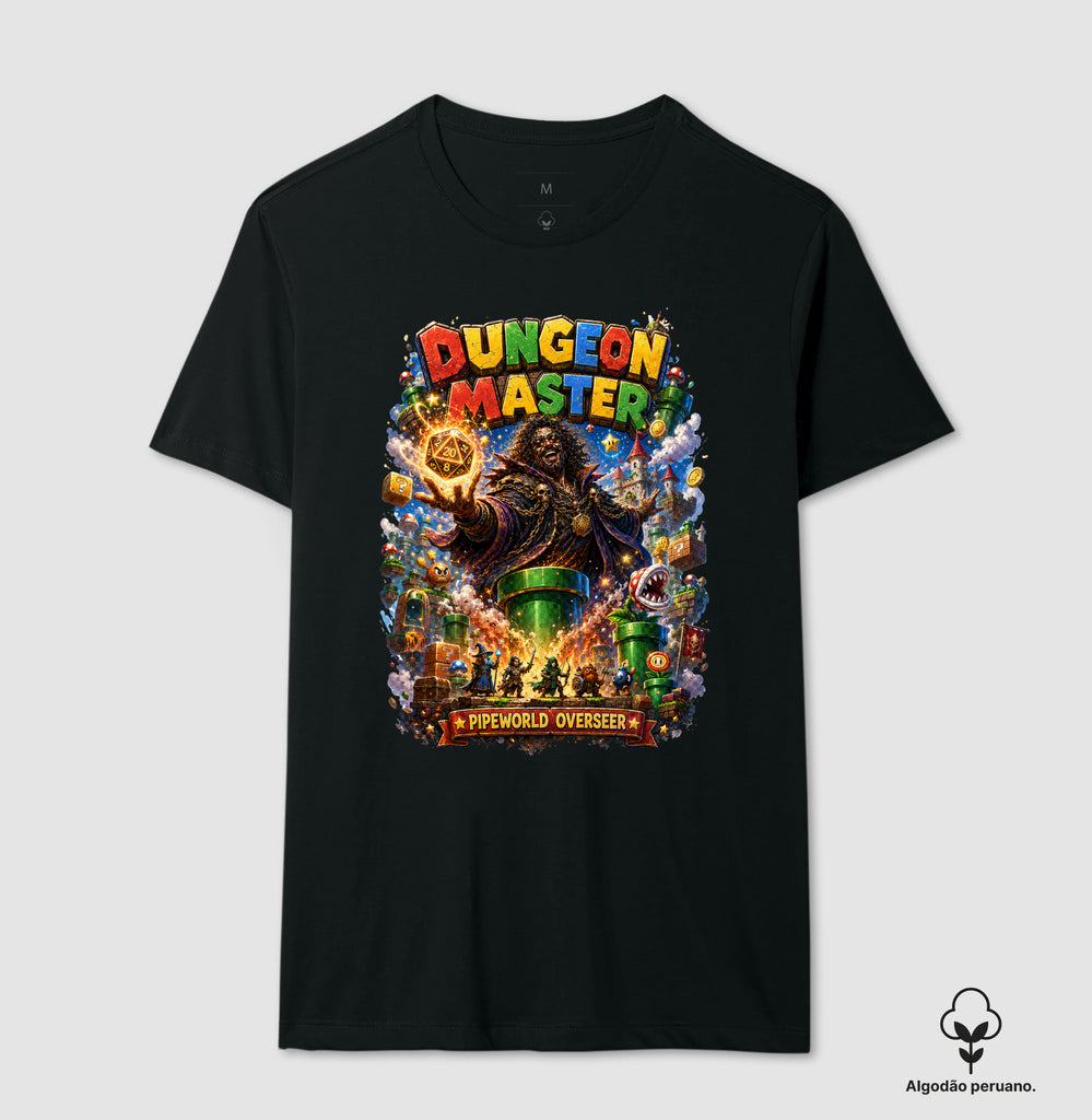 Camiseta RPG Dungeon Master Pipeworld Overseer Algodão Peruano