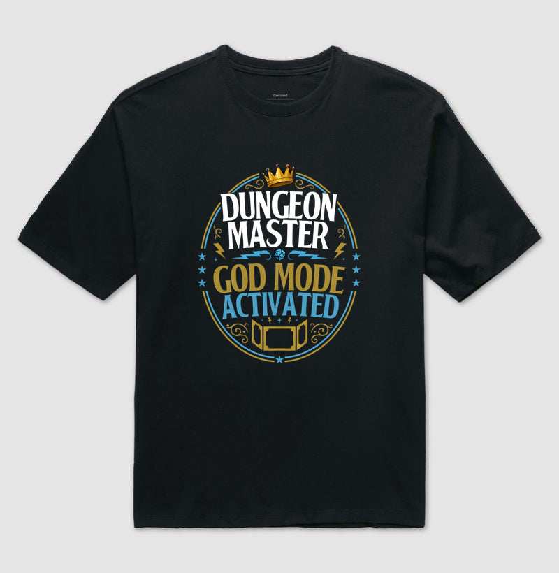 Camiseta RPG Dungeon Master God Mode Activated Oversized