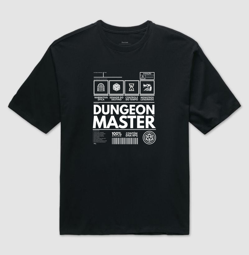 Camiseta RPG Dungeon Master Coleção Rótulos #2 Oversized