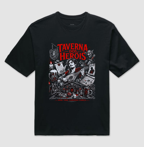 Camiseta RPG Taverna dos Heróis Oversized