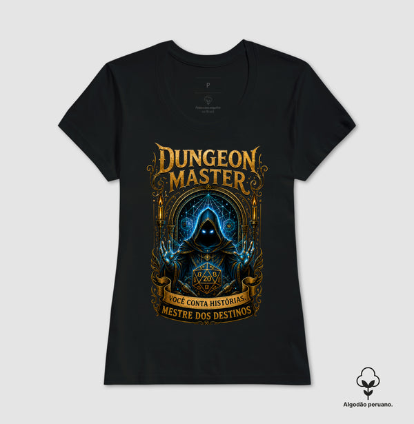 Camiseta RPG Dungeon Master Mestre dos Destinos Algodão Peruano