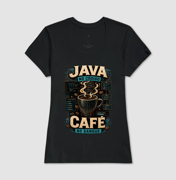 Camiseta Java No Código Café No Sangue