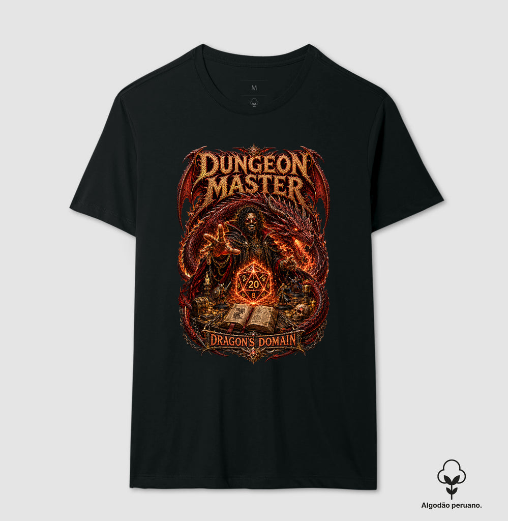 Camiseta RPG Dungeon Master Dragon´s Domain Algodão Peruano