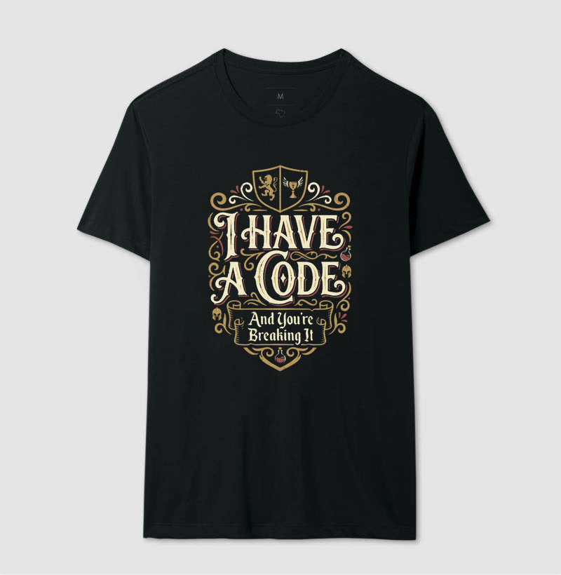 Camiseta RPG Paladino I Have a Code And You're Breaking It