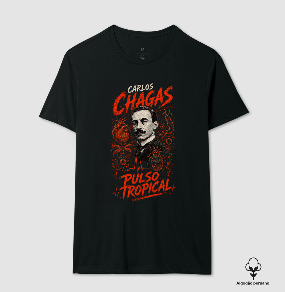 Camiseta Pulso Tropical Carlos Chagas Algodão Peruano