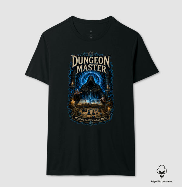 Camiseta RPG Dungeon Master Mundos Nascem À Sua Mesa Algodão Peruano