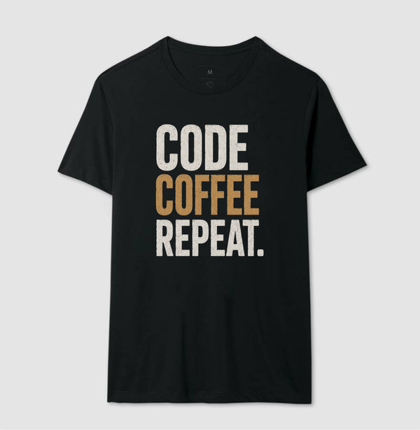 Camiseta Programador Code Coffee Repeat