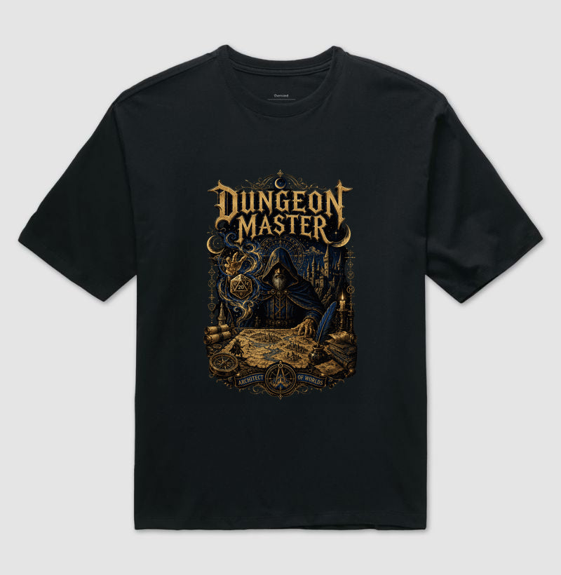 Camiseta RPG Dungeon Master Architect Of Worlds Oversized