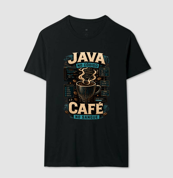 Camiseta Java No Código Café No Sangue