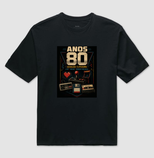 Camiseta Anos 80 Geração Fliperama Oversized