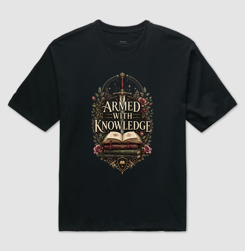 Camiseta Armed With Knowledge Oversized