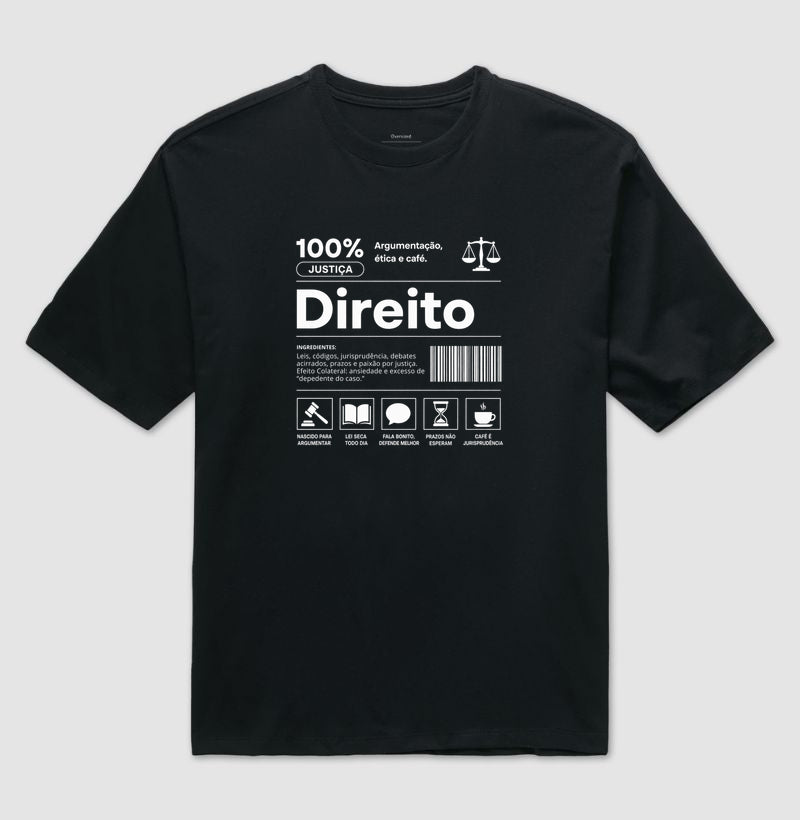 Camiseta Direito 100% Justiça Oversized
