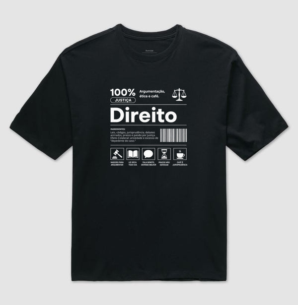 Camiseta Direito 100% Justiça Oversized
