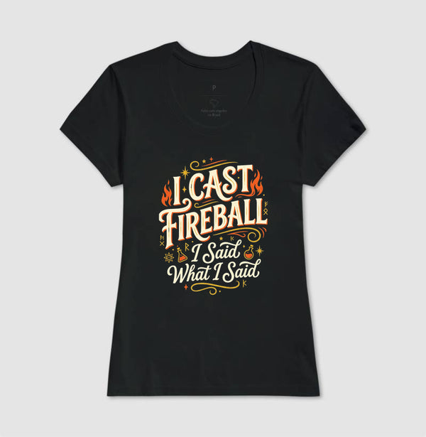 Camiseta RPG Mago I Cast Fireball