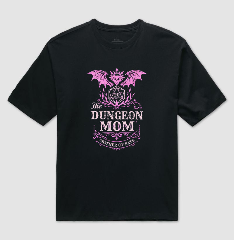 Camiseta RPG Oversized Dungeon Mom Mother Of Fate
