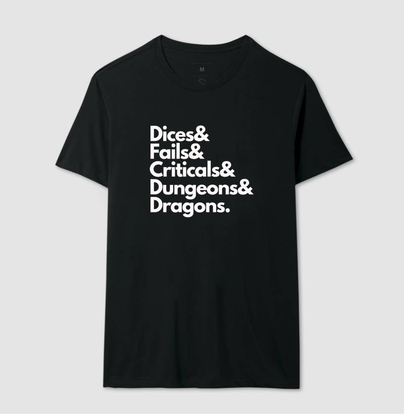 Camiseta RPG Dice Fails Criticals DnD