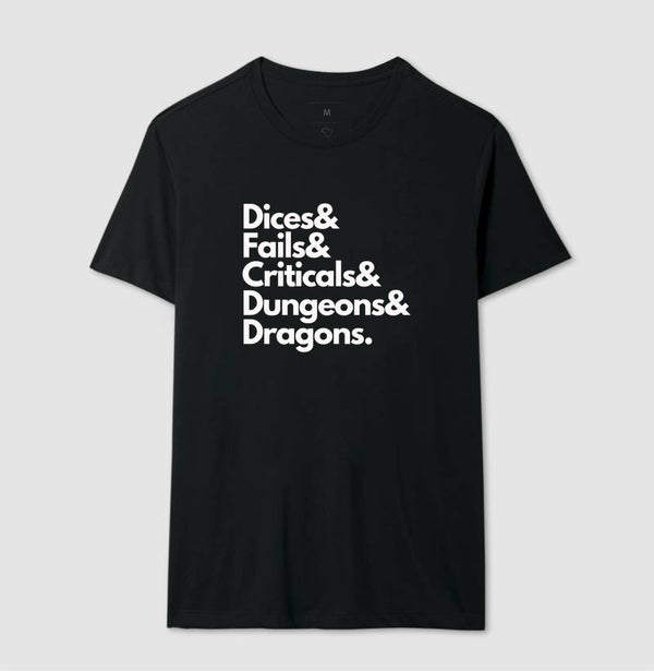 Camiseta RPG Dice Fails Criticals DnD