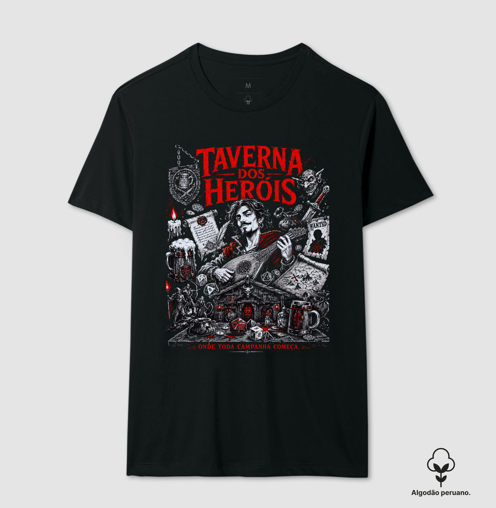 Camiseta RPG Taverna dos Heróis Algodão Peruano