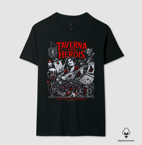 Camiseta RPG Taverna dos Heróis Algodão Peruano
