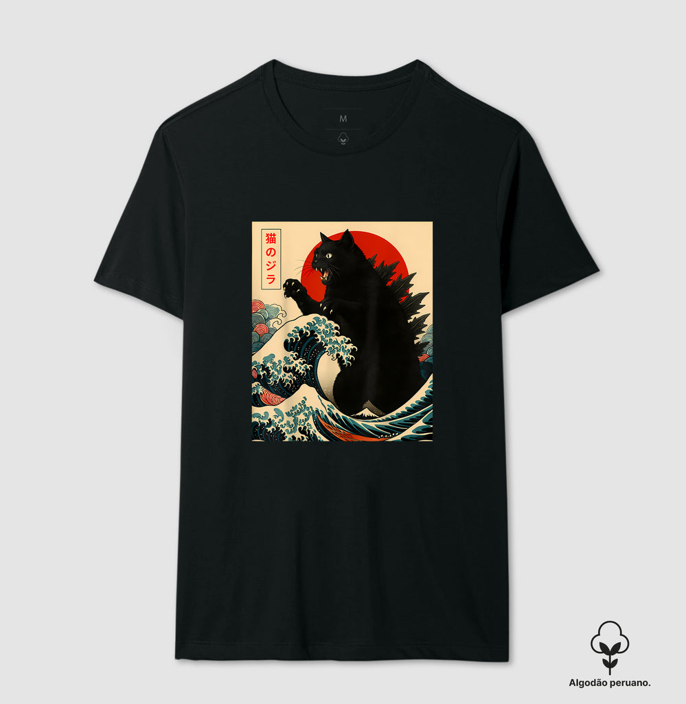 Camiseta felino selvagem Algodão Peruano