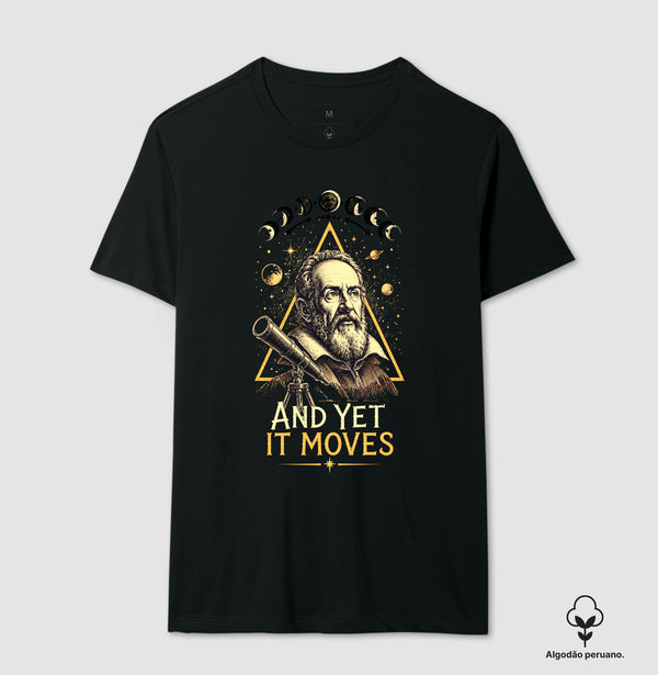 Camiseta Astronomia And Yet It Moves Galileo Galilei Algodão Peruano