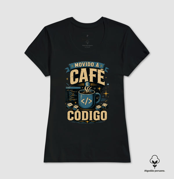 Camiseta Movido a Café e Código Algodão Peruano