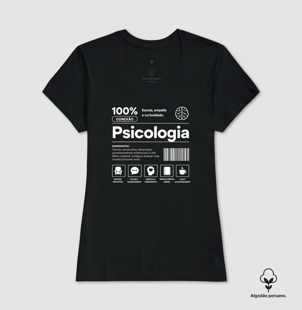 Camiseta Psicologia 100% Conexão Algodão Peruano