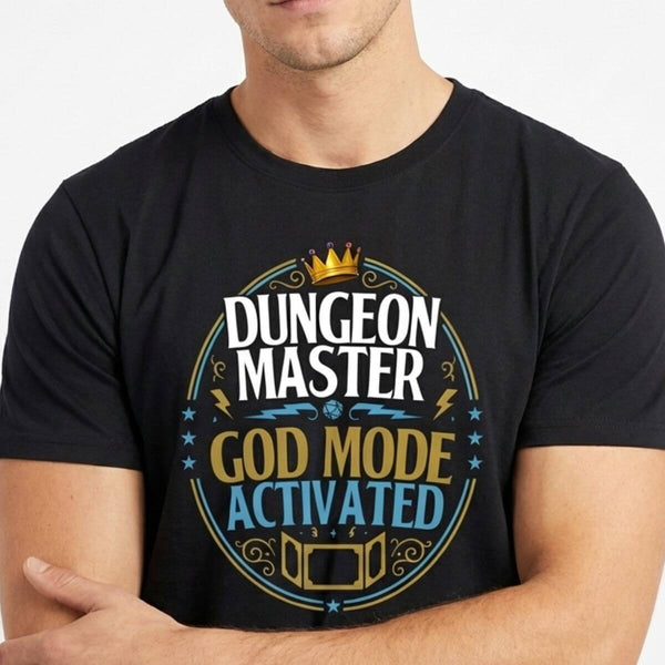 Camiseta RPG Dungeon Master God Mode Activated