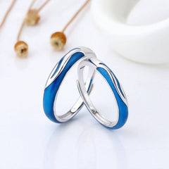 Alianças de Namoro Encanto Azul Prata 925