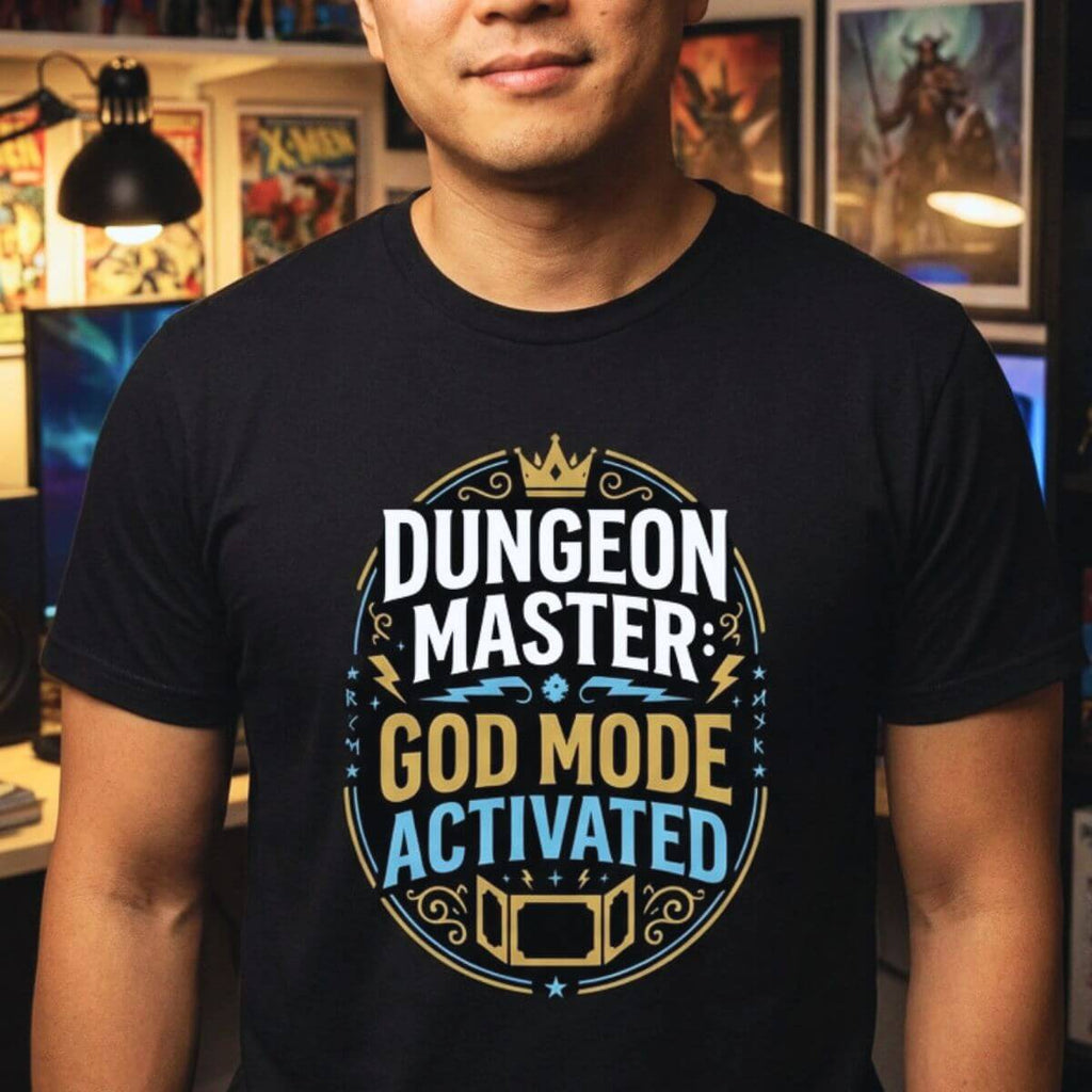 Camiseta RPG Dungeon Master God Mode Activated