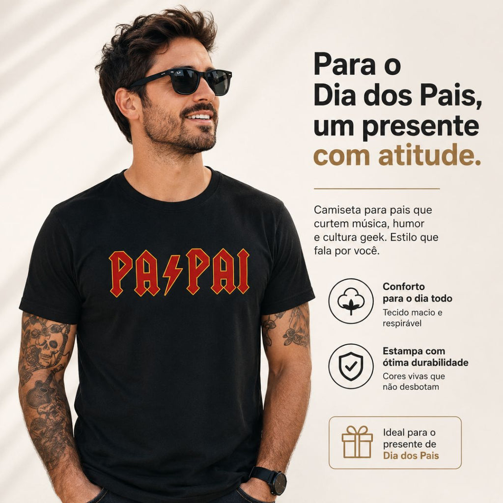 Camiseta PAPAI Rock Clássico