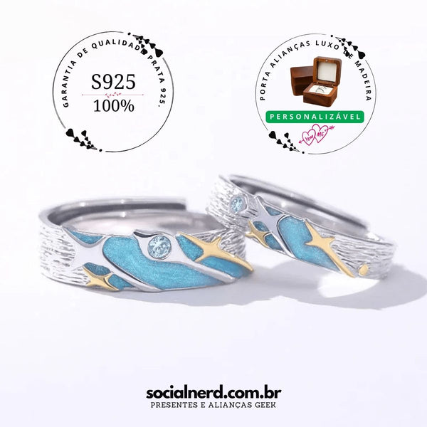 Alianças de Namoro Céu Estelar Prata Esterlina
