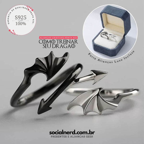 Alianças Como Treinar Seu Dragão Slim Prata 925