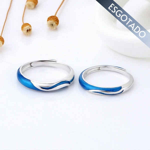 Alianças de Namoro Encanto Azul Prata 925